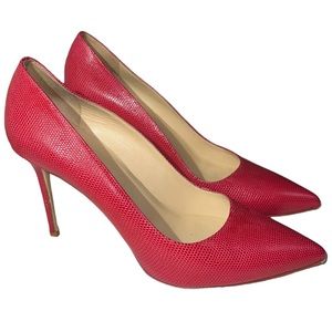 Longchamp Red Leather Pumps